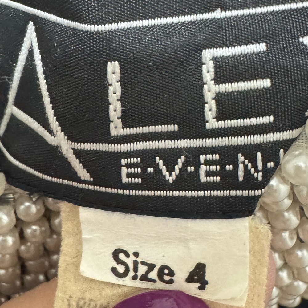 Alex Evenings Black Faux Pearl Sheath Dress Size 4 - Picture 5 of 5